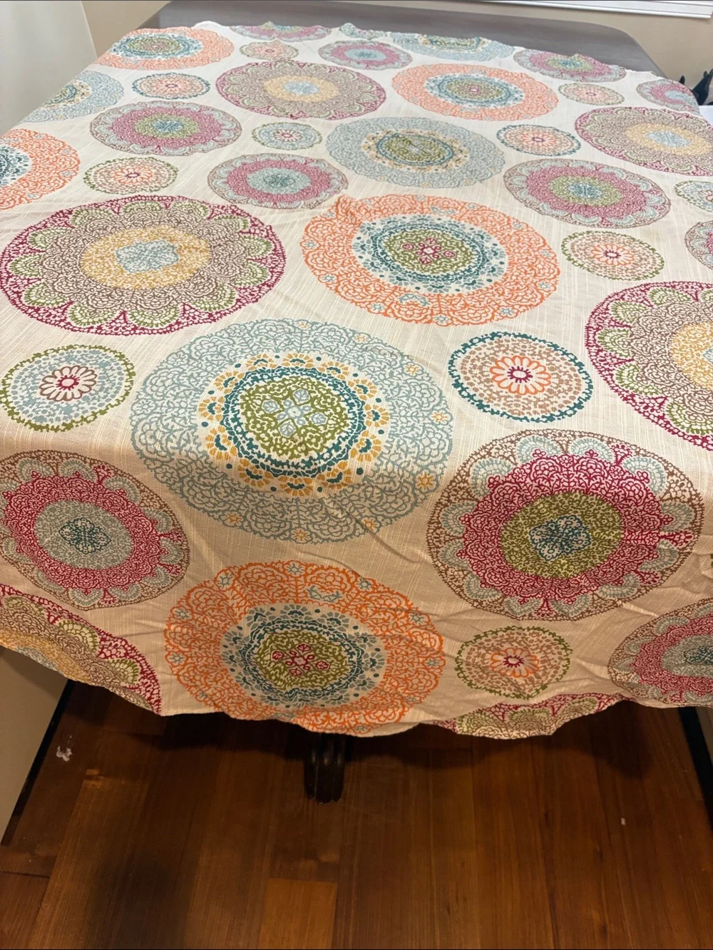 Multicolor Round Medallion Cotton Tablecloth